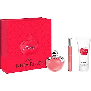 Conjunto de Perfume Nina Ricci Nina EDT 80mL com 10mL e Hidratante Corporal 75mL - Feminino