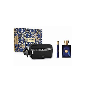 Kit de Perfume Versace Dylan Blue Uomo 100ML + 10ML com Estuche Masculino