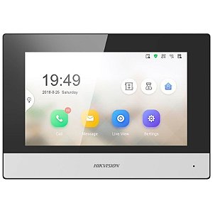 Monitor de Vídeo Porteiro Hikvision DS-KH6320-WTE1 com Tela de 7 polegadas