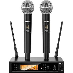 Microfone Duplo Sem Fio UHF BLG UF-02