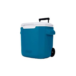 Cooler Portátil com Rodas Coleman, 26 Litros, Azul, Ideal para Viagens e Lazer