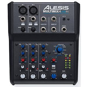 Mesa de Mixagem Alesis Multimix 4 USB FX com 4 Canais e Efeitos Integrados