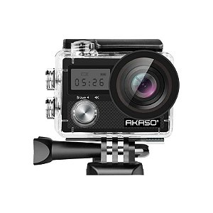 Câmera de Ação Akaso Brave 4 - 4K, 20MP, 5X Zoom, Wi-Fi, Cor Preto