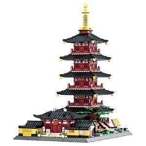 Blocos de Montagem Arquitetura Templo Hanshan Wange - 6235 (1393 Peças)