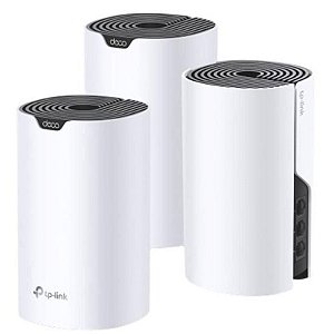Roteador Tp-Link Deco S7 Ac1900 Dual-Band 600Mbps - Kit Com 3 Unidades Branco/Preto