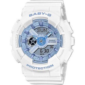 Relógio Feminino Casio Baby-G Ba-110Xbe-7Adr Analógico/Digital Branco/Azul Claro
