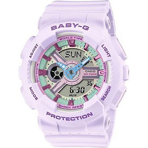 Relógio Casio Baby-G Ba-110Xpm-6Adr Feminino Analógico/Digital - Roxo Pastel
