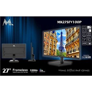Monitor Mtek 27 MK27SFV100P FHD 100Hz - Conexões VGA/HDMI/DP Slim Design