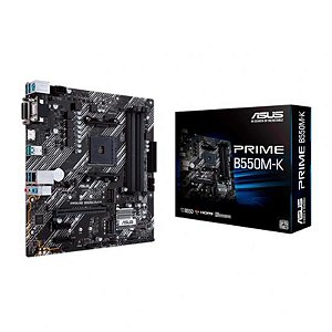 Placa Mãe Asus B550M-K Prime AM4 com Saídas HDMI/DVI/VGA e Dual M.2