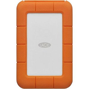 Disco Rígido Externo Lacie Rugged Usb-C 2Tb - Laranja, Alta Durabilidade E Proteção