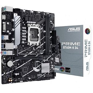 Placa Mãe Asus Prime B760M-K D4, Intel LGA 1700, Micro-ATX, HDMI e VGA