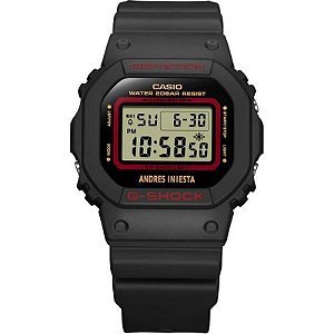 Relógio Digital Casio G-Shock Andrés Iniesta Dw-5600Ai-1Dr Masculino - Preto E Vermelho