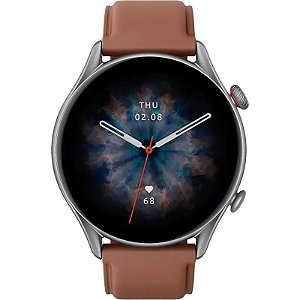 Relógio Inteligente Amazfit GTR 4 A2040 com Pulseira de Couro Marrom