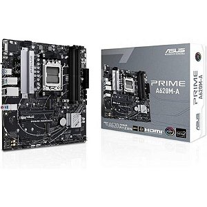 Placa Mãe Asus A620M-A Prime AM5 DDR5 com Conectividade VGA/DP/HDMI
