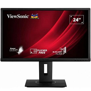 Monitor de 24 Viewsonic VG2440 FHD com Ergonomia, VGA e HDMI - Preto