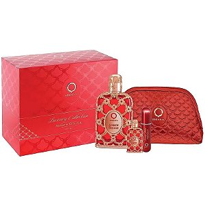 Kit De Perfume Orientica Amber Rouge Edp 80Ml Com Refil 7.5Ml E Atomizador Recarga