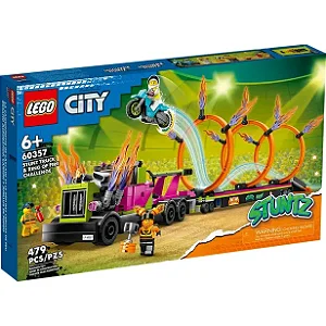 Lego Cidade Caminhão De Acrobacias & Desafio Anel De Fogo - 60357