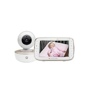Monitor Eletrônico Motorola VM855 Connect 5'' Wi-Fi com Visão Noturna - Branca/Dourada