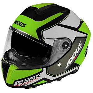 Capacete Axxis Hawk Judge B3 M (57-58) Verde e Cinza para Motociclistas