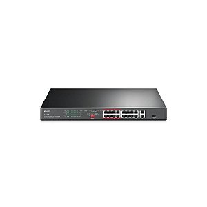 Switch TP-Link TL-SL1218P - Comutador PoE+ 16 Portas 1000Mbps - Cor Cinza