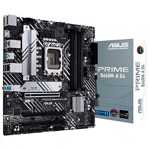 Placa Mãe Asus Prime B660M-A D4 - Intel LGA 1700, DDR4, Micro-ATX, HDMI e DisplayPort