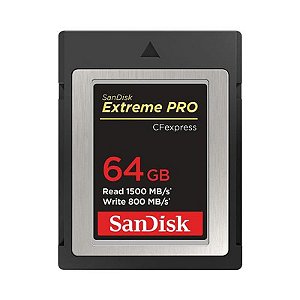Cartão de Memória CFexpress SanDisk Extreme Pro Tipo B 64GB - 1500/800MB/s
