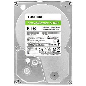 HD Toshiba 6TB S300 para Vigilância - Disco Rígido SATA 3 5400RPM - HDWT860UZSVA