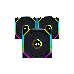 Ventilador Cooler Lian Li Uni Fan SL Wireless LCD 120mm - Preto (3 Ventiladores ARGB)