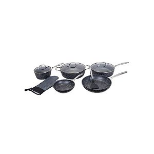Conjunto de Panelas Kiata Indução Antiaderente Black Granito 10 Peças