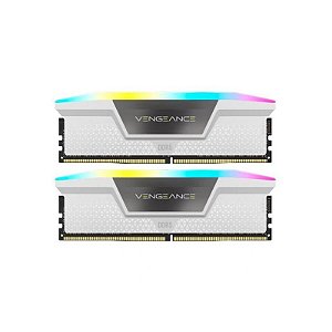 Memória DDR5 32GB 6000MHz Corsair Vengeance RGB Branca 16X2 CMH32GX5M2B6000