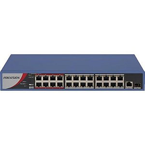 Switch Ethernet Hikvision 24 Portas Poe Ds-3E0326P-E - Azul Marinho
