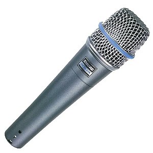 Microfone Shure Beta 57A para Instrumentos Musicais - Modelo com Fio Sem Cabo