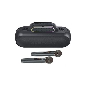 Caixa de Som Portátil Acefast K1 com Microfone e Conexões USB/BT/Aux - Preta
