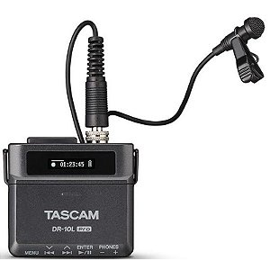 Gravador Digital Tascam DR-10L com Microfone Lapela Profissional