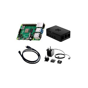 Kit Inicial Raspberry Pi 4 com 4GB e Case de Plástico - Código UPC: 387676