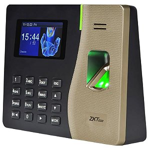 Relógio de Ponto Biométrico ZKTeco K20 - Preto e Dourado