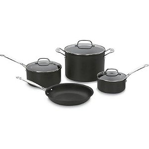 Jogo De Panelas Cuisinart 66 7P1 Antiaderente Chef Classic Preto 7 Peças