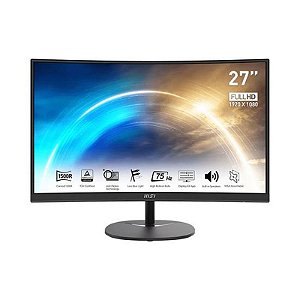 Monitor Curvo MSI Pro MP271C 27 FHD, 75Hz, 5ms - Desempenho e Estilo para Profissionais