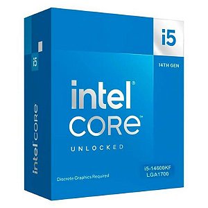 Processador Intel Core i5-14600KF Socket LGA 1700 14 Núcleos 20 Threads 3.5GHz e 5.3GHz Turbo Cache 24MB