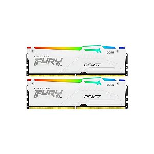 Memória RAM Kingston Fury Beast DDR5 64GB (2x32GB) 6000MHz RGB - Branca