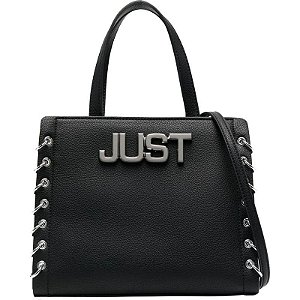 Bolsa Feminina Just Cavalli Preta com Detalhes em Zebra