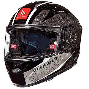 Capacete Mt Helmets Kre Snake Carbono 2.0 A0 Fechado Tamanho Xxl Gloss Vermelho