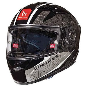 Capacete Mt Helmets Kre Snake Carbono 2.0 A0 Fechado Tamanho Xl Gloss Branco