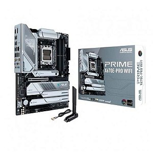 Placa Mãe Asus Prime X670E-Pro Wifi AM5 DDR5 com Saídas DP e HDMI