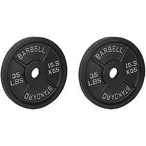 Discos Olímpicos Rogue Black 35Lbs (Par) - Halteres para Treinamento de Força