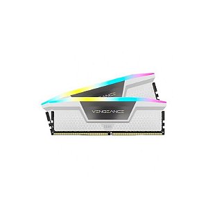 Memória DDR5 64GB 6000MHz Corsair Vengeance RGB (2x32GB) - Branco CMH64GX5M2B6000