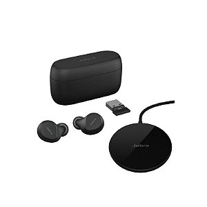 Fone de Ouvido Jabra EVOLVE2 Buds OTE140R Wireless com Carregador USB-A - Preto