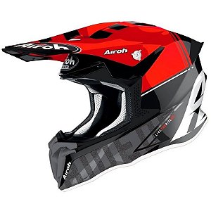 Capacete de Moto Airoh TW2.0 Tech Vermelho com Áudio Integrado