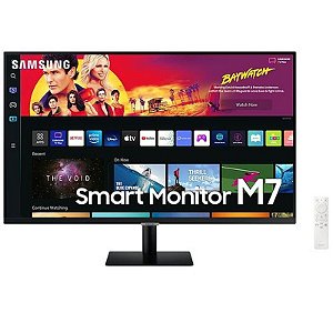 Monitor Samsung M7 LS43BM700ULXZB 43 4K UHD HDR - Preto - Tecnologia Avançada e Design Moderno