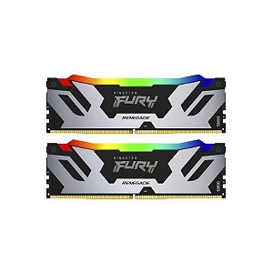 Memória RAM Kingston Fury Renegade DDR5 96GB (2x48GB) 6000MHz RGB - Preto e Prata